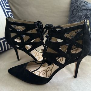 Sam Edelman Zavier Black Lace-Up Pump excellent condition